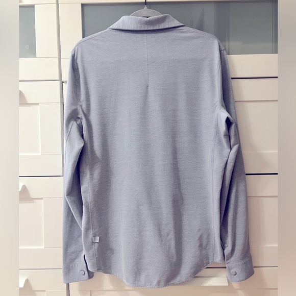 Lululemon Men’s Commission Long-Sleeve Shirt - Harbor Blue/White - Picture 4 of 7